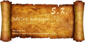Sári Korinna névjegykártya